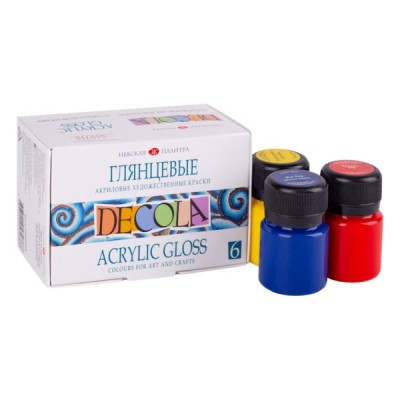 Akrilinių dažų rinkinys DECOLA 6 spalvos po 20ml