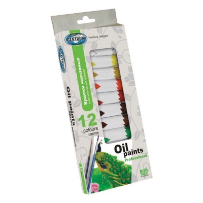 Aliejiniai dažai CENTRUM, rinkinys 12 spalvų po 12 ml.