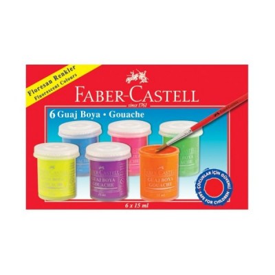 Guašų rinkinys Faber-Castell, 6 spalvos po 15ml