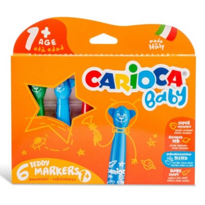 Flomasteriai mažyliams Carioca, 6 spalvų 