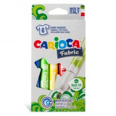 Flomasteriai piešimui ant audinių CARIOCA, 6 spalvų