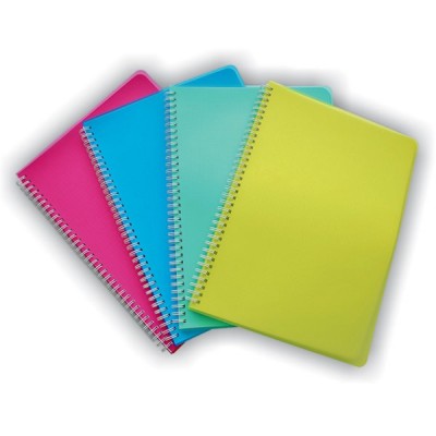 Sąsiuvinis SMLT, A4, 96 lapai, langeliais, plastikinis viršelis, su spirale