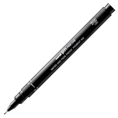 Grafinis rašiklis UNI PIN 200 0,4mm, juodas