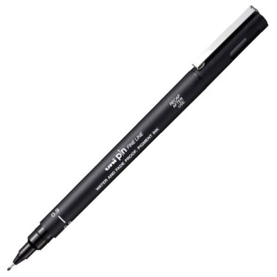 Grafinis rašiklis UNI PIN 200 0,9mm, juodas